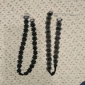 Black floral pattern chokers